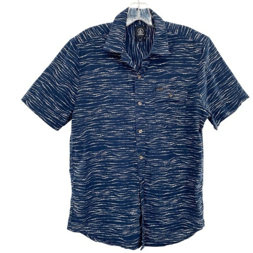 Volcom Men's Grafton Short Sleeve Button Down Shirt Cotton Linen